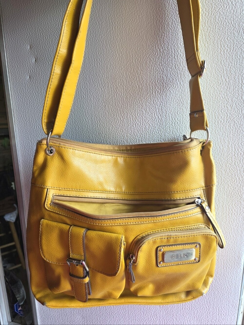 Relic By FOSSIL Y2K Pockets Yellow Crossbody Bag Boho Festival Dopamine